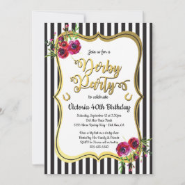 Gold Derby Thmed Birthday Invitations Kaart