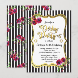 Gold Derby Thmed Birthday Invitations Kaart