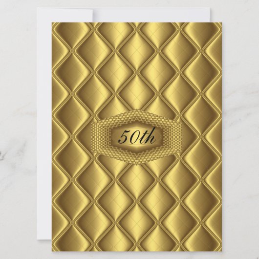 Gold Design 50th Birthday Jubileum Party Kaart (Voorkant)