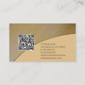 Gold Design, Name & Monogram, QR code Visitekaartje (Achterkant)