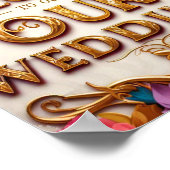 Gold Design Welkom bij onze bruiloft teken Poster (Hoek)