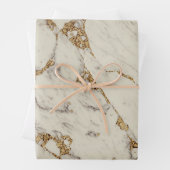 Gold Design White marmer Inpakpapier Vel (In situ)