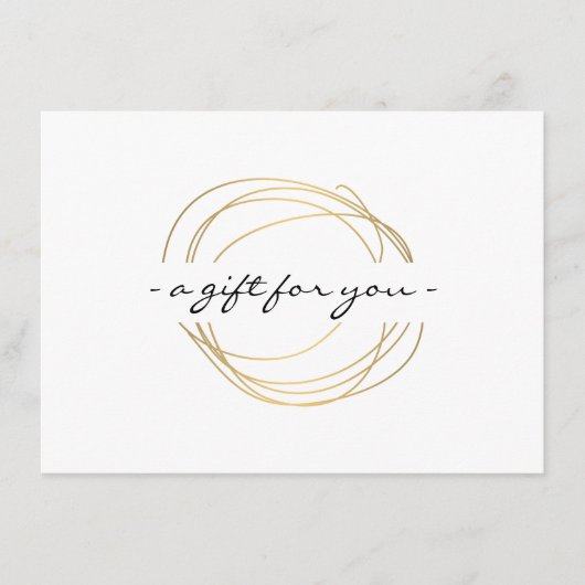Gold Designer Scribble Cadeaubon (Voorkant)