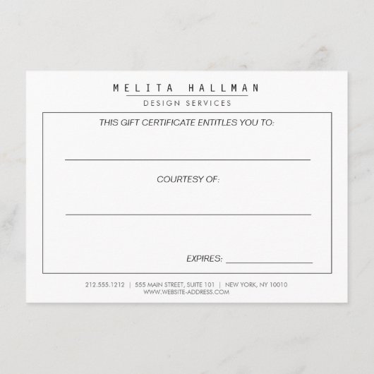 Gold Designer Scribble Cadeaubon (Achterkant)