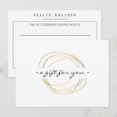 Gold Designer Scribble Cadeaubon (Voorkant / Achterkant)