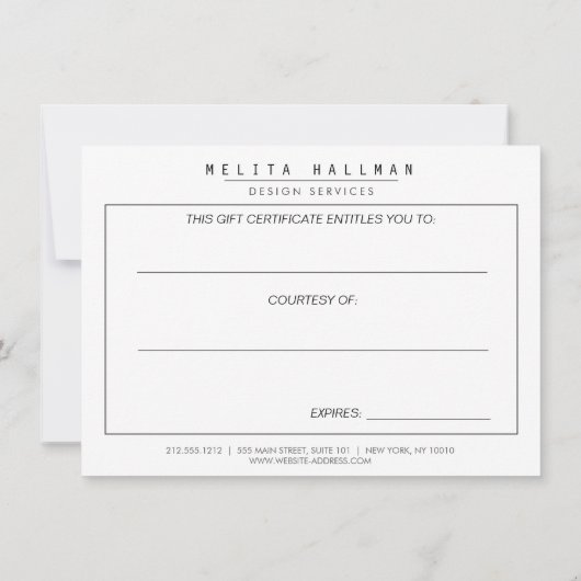 Gold Designer Scribble Cadeaubon (Achterkant)