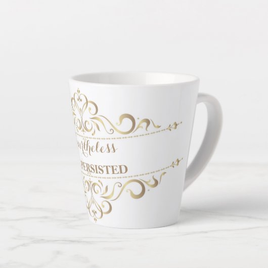 Gold Desondanks hield ze de kleine latte Mok aan (Rechterhoek)