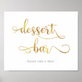 Gold Dessert Bar Calligrafie Eenvoudig bruiloft bo Poster (Voorkant)