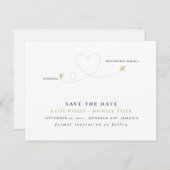 Gold Destination Wedding Save the Date Aankondigingskaart (Voorkant / Achterkant)