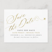 Gold Destination Wedding Save the Date Aankondigingskaart (Voorkant)