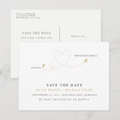 Gold Destination Wedding Save the Date Aankondigingskaart (Voorkant / Achterkant)