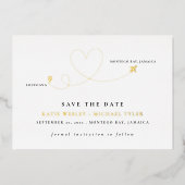 Gold Destination Wedding Save the Date Folie Uitnodiging (Voorkant)