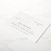 Gold Destination Wedding Save the Date Folie Uitnodiging (Gedraaid)