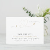 Gold Destination Wedding Save the Date Kaart (Staand voorkant)