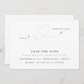 Gold Destination Wedding Save the Date Kaart (Voorkant / Achterkant)