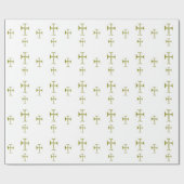 Gold Destroyed-look Byzantine Cross Cadeaupapier (Vlak)