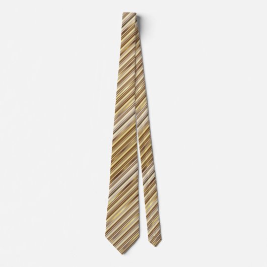 Gold Diagonal Stripes Pattern Stropdas (Voorkant)