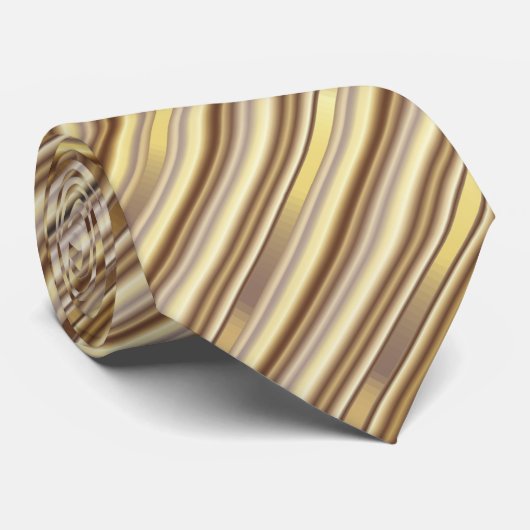 Gold Diagonal Stripes Pattern Stropdas (Opgerold)