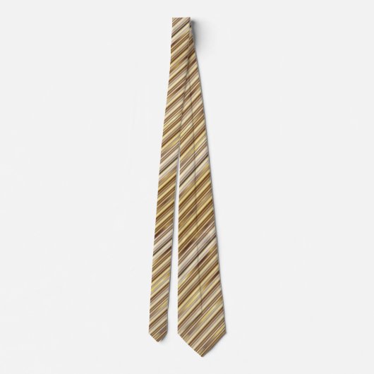 Gold Diagonal Stripes Pattern Stropdas (Achterkant)
