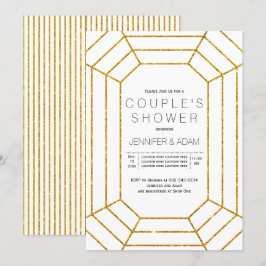 Gold diamanten bruiloft-uitnodiging voor douche kaart