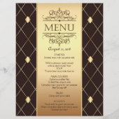 Gold diamantpatroon in het bruine Weddenmenu (Voorkant)