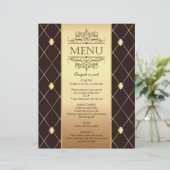 Gold diamantpatroon in het bruine Weddenmenu (Staand voorkant)