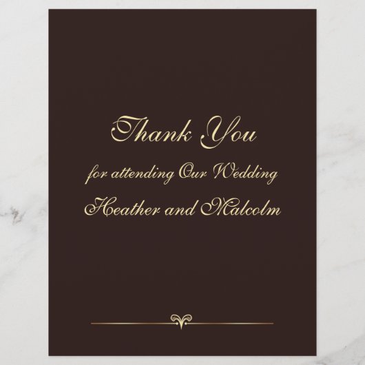 Gold diamantpatroon in het bruine Weddenmenu (Achterkant)