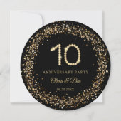 Gold Diamond 10th Anniversary charger plate insert Kaart (Voorkant)