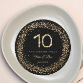 Gold Diamond 10th Anniversary charger plate insert Kaart