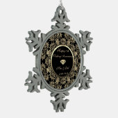 Gold Diamond 10th Wedding Jubileum Tin Sneeuwvlok Ornament (Links)