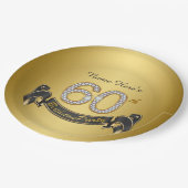 Gold Diamond 60e verjaardagsfeestje Papieren Bordje (Gekanteld)