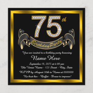 Gold Diamond 75e verjaardagsfeestje Kaart