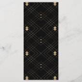 Gold Diamond Black Geometric Deco Gatsby Menu (Achterkant)