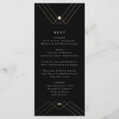 Gold Diamond Black Geometric Deco Gatsby Menu (Voorkant)
