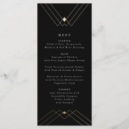 Gold Diamond Black Geometric Deco Gatsby Menu