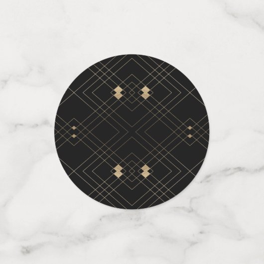 Gold Diamond Black Geometric Deco Gatsby Wedding Confetti (Kleine voorkant)