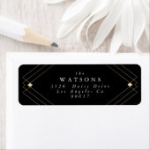 Gold Diamond Black Geometric Deco Gatsby Wedding Etiket (Insitu)