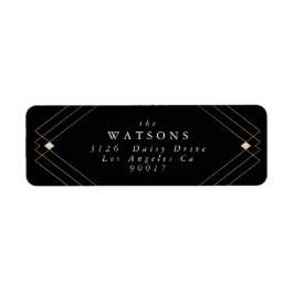 Gold Diamond Black Geometric Deco Gatsby Wedding Etiket