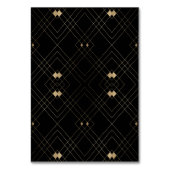 Gold Diamond Black Geometric Deco Gatsby Wedding Kaart (Achterkant)