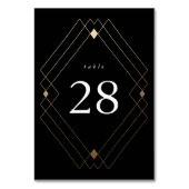 Gold Diamond Black Geometric Deco Gatsby Wedding Kaart (Voorkant)