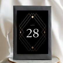 Gold Diamond Black Geometric Deco Gatsby Wedding