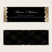 Gold Diamond Black Geometric Deco Gatsby Wedding Mini Visitekaartjes (Voorkant /achterkant)