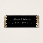 Gold Diamond Black Geometric Deco Gatsby Wedding Mini Visitekaartjes (Voorkant)