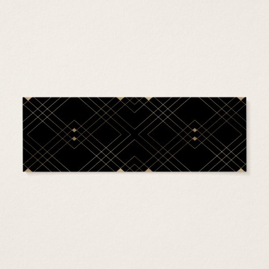 Gold Diamond Black Geometric Deco Gatsby Wedding Mini Visitekaartjes (Achterkant)