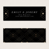 Gold Diamond Black Geometric Deco Gatsby Wedding Mini Visitekaartjes (Voorkant /achterkant)
