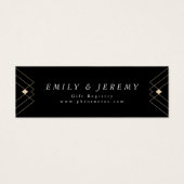 Gold Diamond Black Geometric Deco Gatsby Wedding Mini Visitekaartjes (Voorkant)