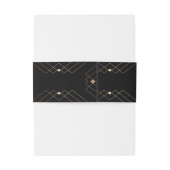 Gold Diamond Black Geometric Deco Gatsby Wedding Uitnodigingen Wikkel (Achterkant Voorbeeld)