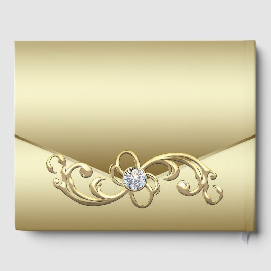 Gold Diamond Bruiloft Gastenboek (Achterkant)