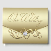 Gold Diamond Bruiloft Gastenboek (Voorkant)