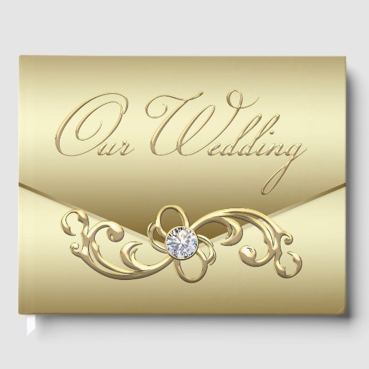 Gold Diamond Bruiloft Gastenboek (Voorkant)